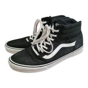 Black And White High Top Vans Black 